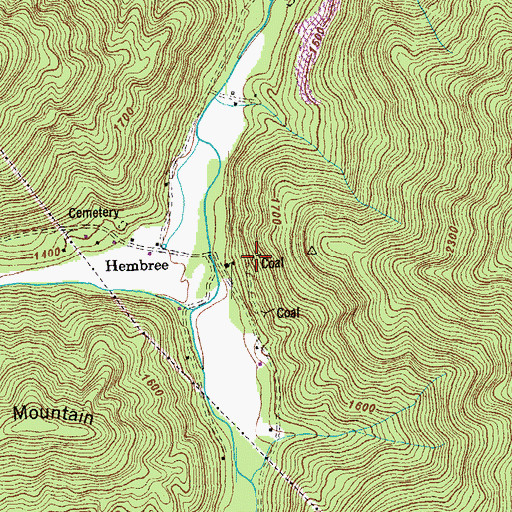 Topographic Map of Lindsay Mine, TN