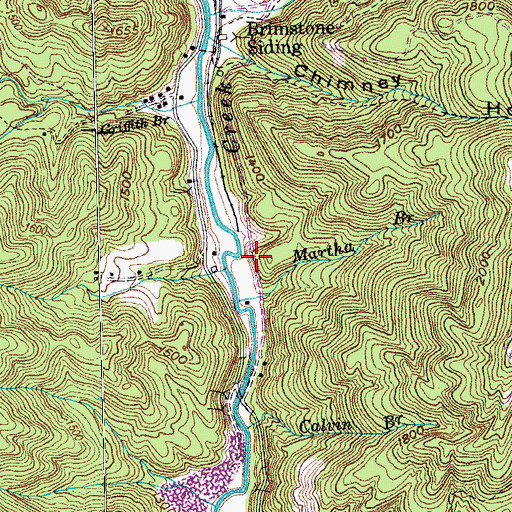 Topographic Map of New River Mine, TN
