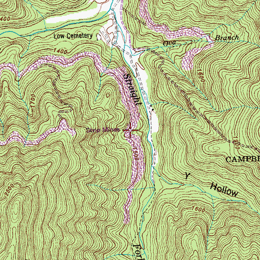 Topographic Map of Pemberton and Hibble Number One Mine, TN