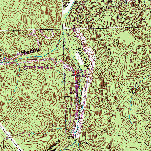 Topographic Map of Schaefer-Goodman Mine, TN