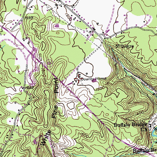 Topographic Map of Scott County Home (historical), TN