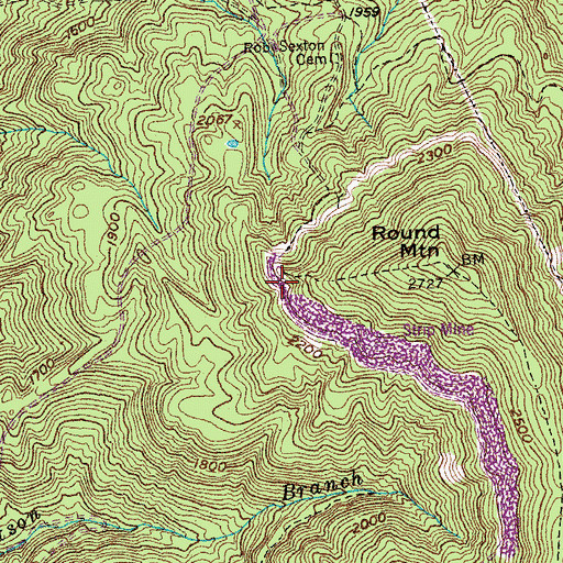 Topographic Map of Todd Mine, TN