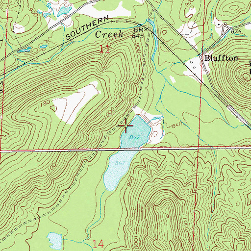Topographic Map of Terrapin Creek Watershed Dam Number 17, AL