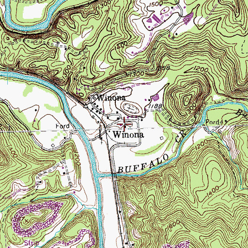 Topographic Map of Winona School (historical), TN