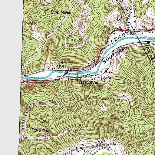 Topographic Map of Anthras Baptist Church, TN