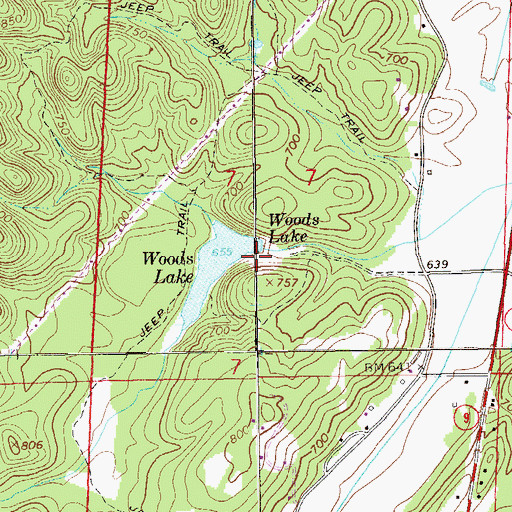 Topographic Map of Terrapin Creek Watershed Dam Number 6, AL