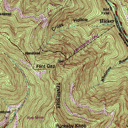 Topographic Map of Diamond Number Three Mine, TN
