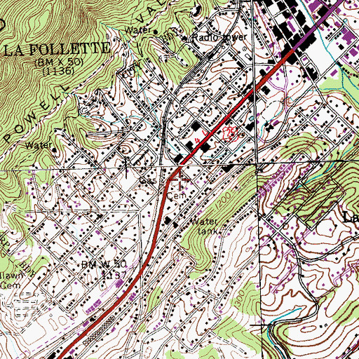 Topographic Map of Dugtown Cemetery, TN