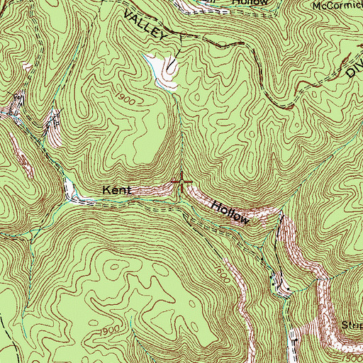 Topographic Map of Indian Creek Mines, TN