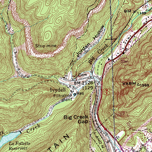 Topographic Map of Ivydell Cemetery, TN