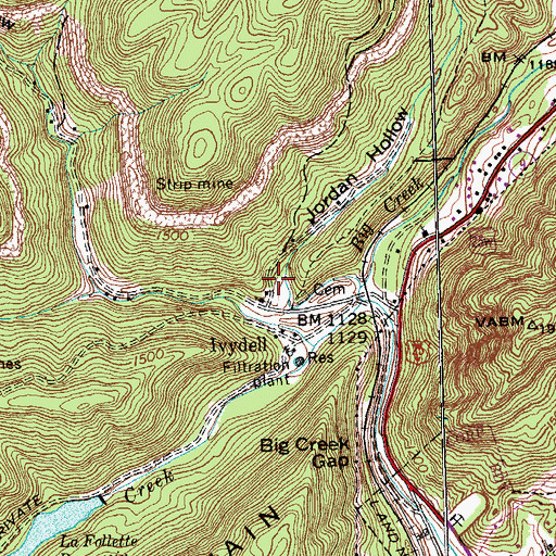 Topographic Map of Ivy Dell School (historical), TN