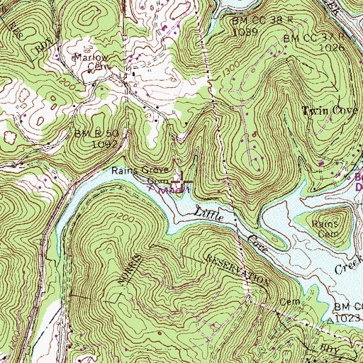 Topographic Map of Miller Cemetery, TN