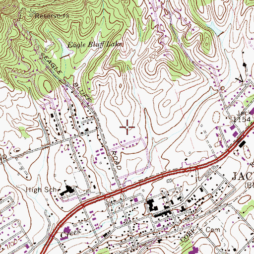 Topographic Map of Montgomery Cemetery, TN