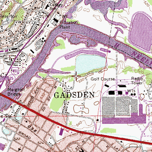 Topographic Map of Goodyear Dam, AL