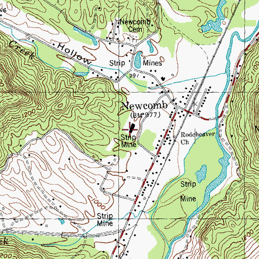 Topographic Map of Newcomb Elementary School, TN