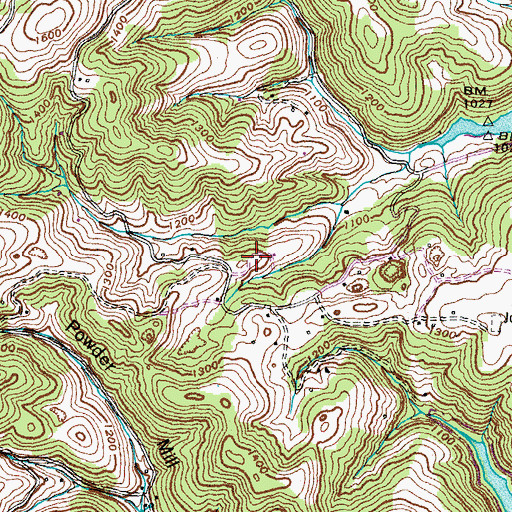 Topographic Map of Parker Cemetery, TN