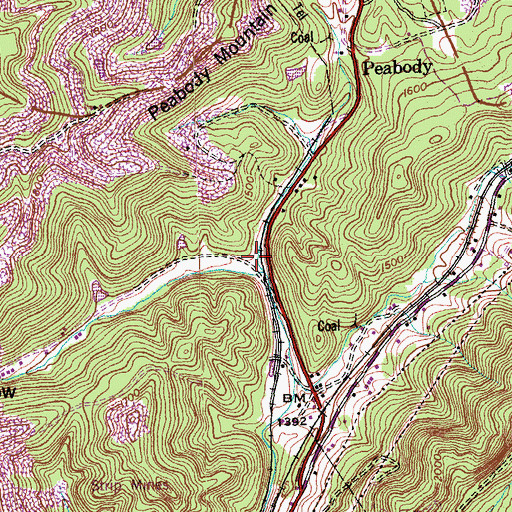 Topographic Map of Peabody School (historical), TN