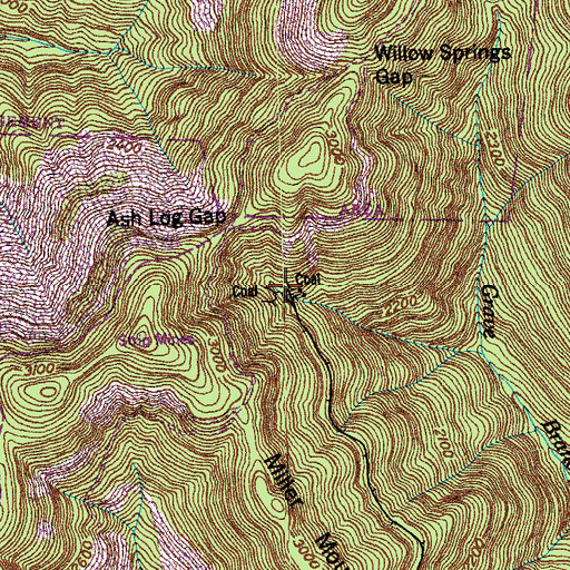 Topographic Map of Pewee Mines, TN
