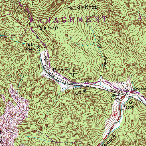 Topographic Map of Pioneer School (historical), TN