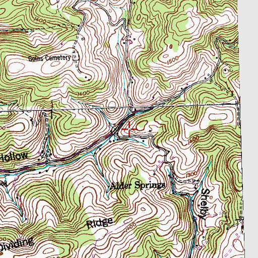 Topographic Map of Robbins Cemetery, TN