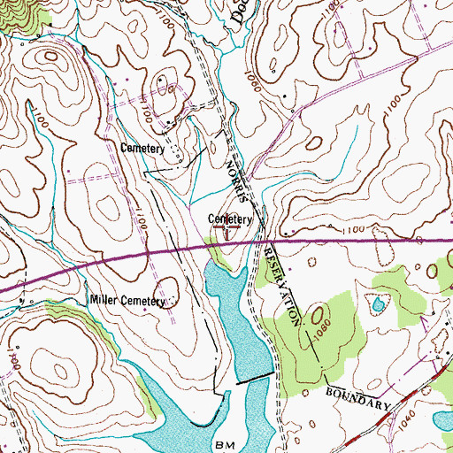 Topographic Map of Smith Cemetery, TN