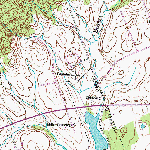 Topographic Map of Smith Cemetery, TN