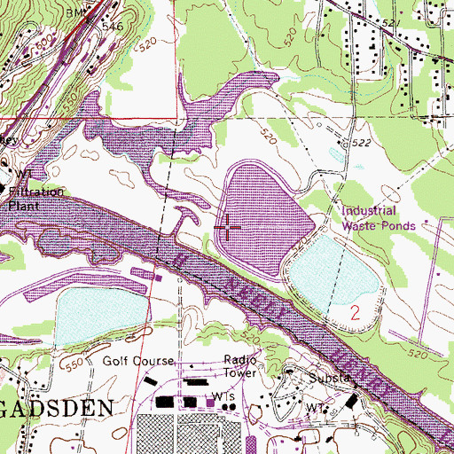 Topographic Map of Ash Disposal Pond Dam, AL