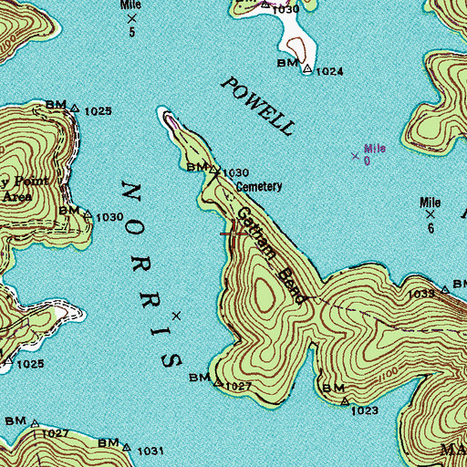 Topographic Map of Stooksbury Cemetery, TN