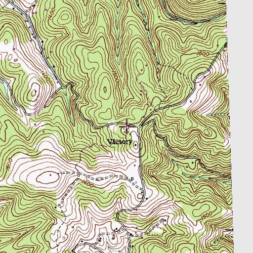 Topographic Map of Victory Cemetery, TN