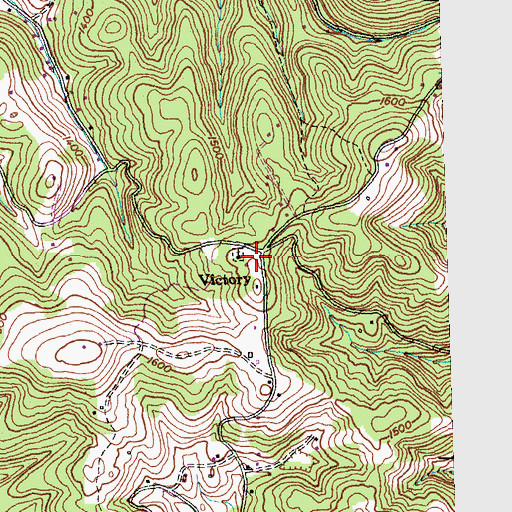 Topographic Map of Victory School (historical), TN