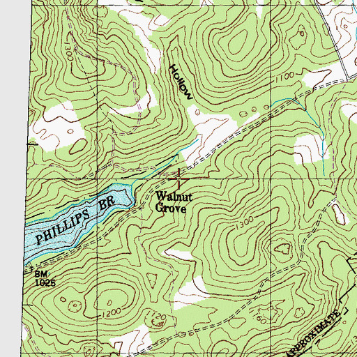 Topographic Map of Walnut Grove School (historical), TN