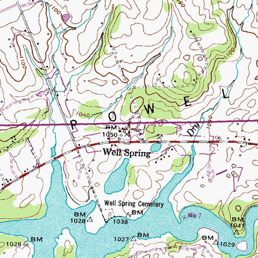 Topographic Map of Well Springs School (historical), TN