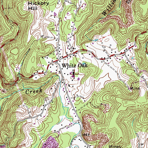 Topographic Map of White Oak Elementary School, TN