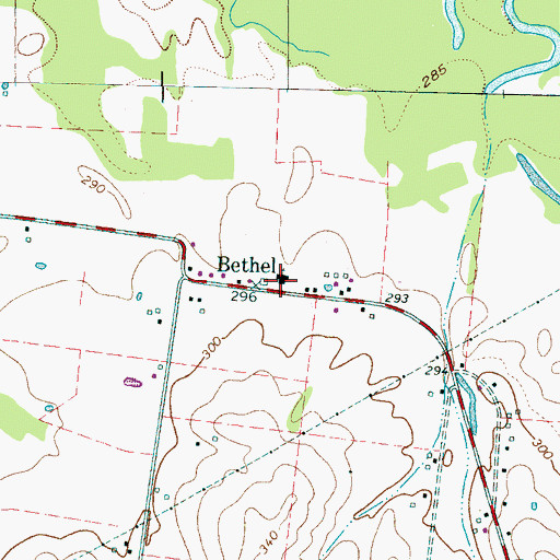 Topographic Map of Bethel Cemetery, TN