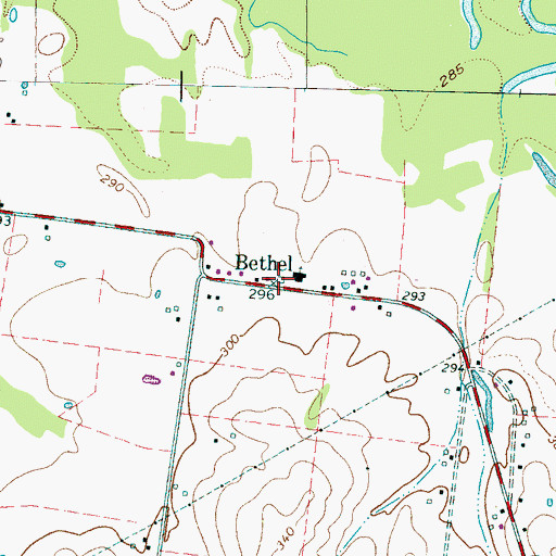 Topographic Map of Bethel School (historical), TN