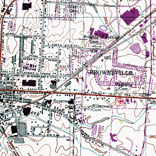 Topographic Map of Bomer City Park, TN
