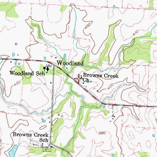 Topographic Map of Brown Creek Cemetery, TN