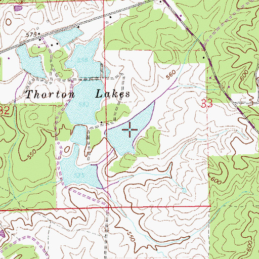 Topographic Map of Thornton Number 2 Lake, AL