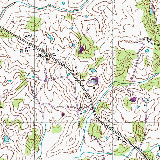 Topographic Map of Dancyville Cemetery, TN