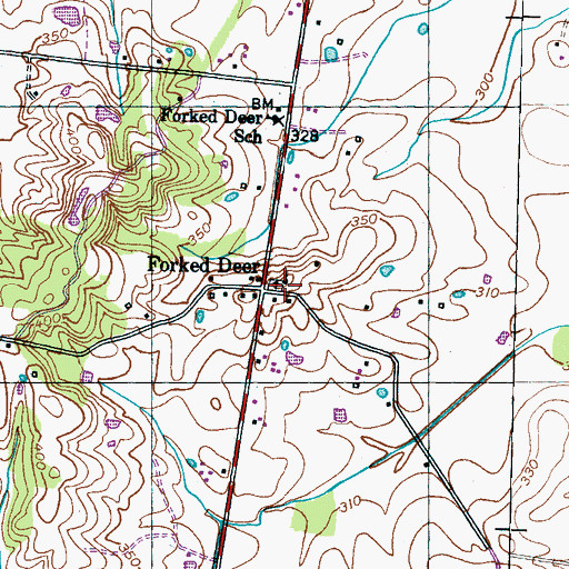 Topographic Map of Eureka Church, TN