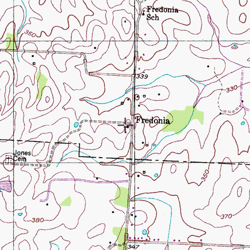 Topographic Map of Fredonia Church, TN