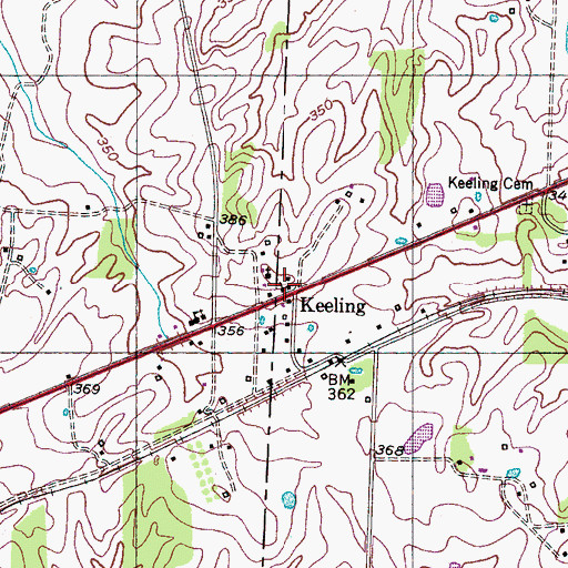 Topographic Map of Green Leaf Church, TN