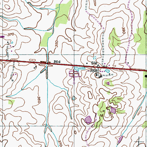Topographic Map of Haywood County Memorial Gardens, TN