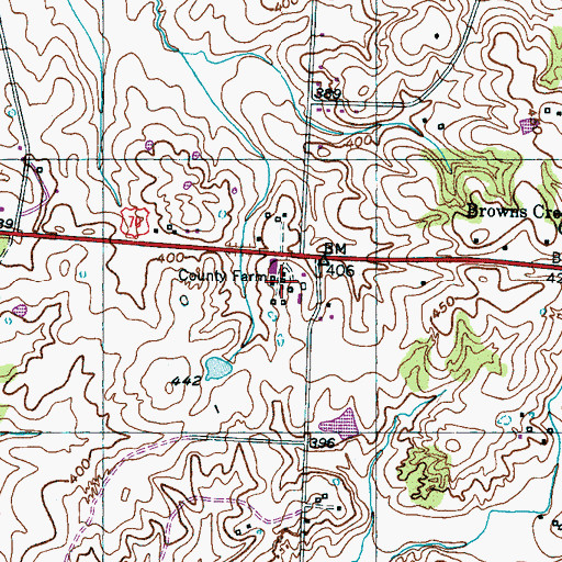Topographic Map of Haywood County Farm (historical), TN