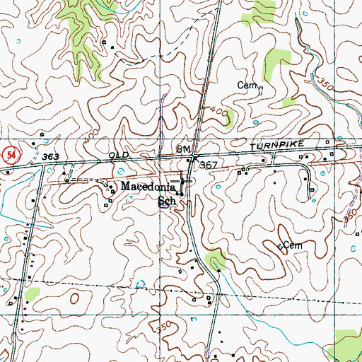 Topographic Map of Macedonia Church, TN