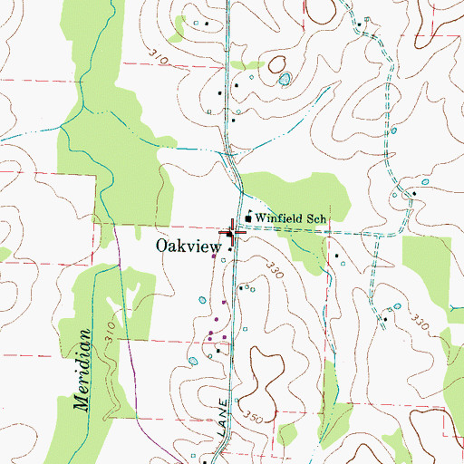 Topographic Map of Oakview Church, TN