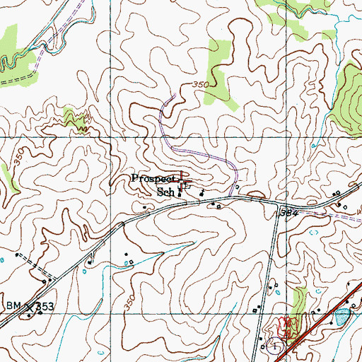 Topographic Map of Prospect Cemetery, TN