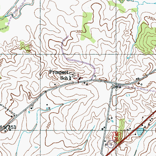 Topographic Map of Prospect Church, TN