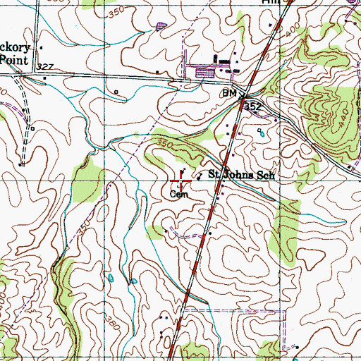 Topographic Map of Saint John Cemetery, TN