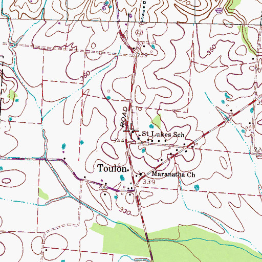 Topographic Map of Saint Luke Church, TN